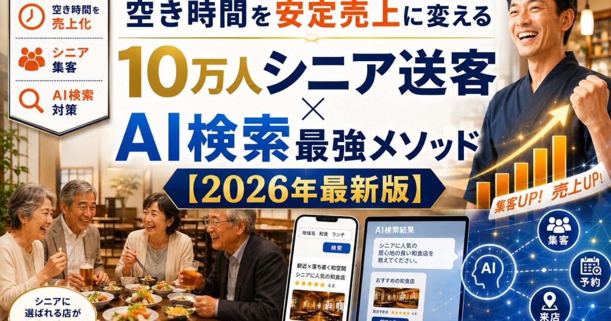 飲食店の空き時間を安定売上に変えるシニア送客とAI検索対策を紹介する飲食店オーナー向け集客