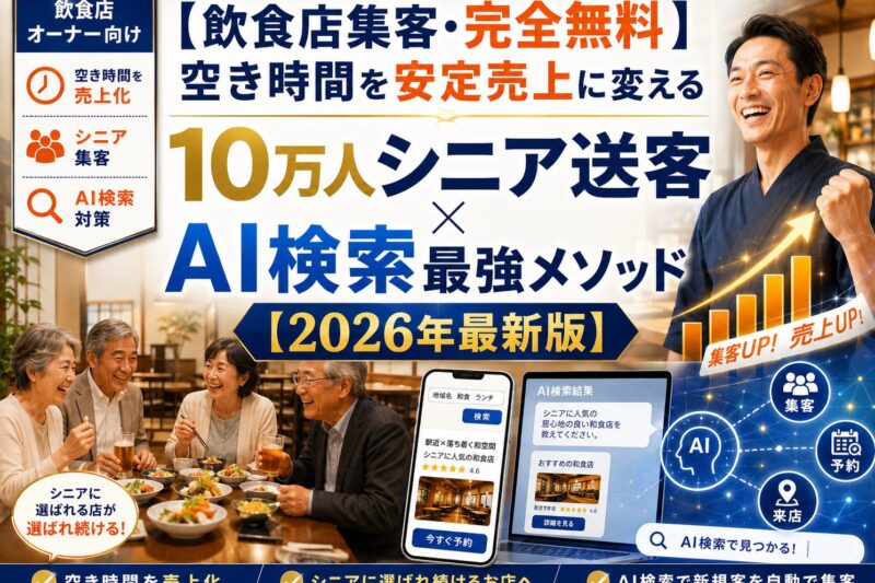 飲食店の空き時間を安定売上に変えるシニア送客とAI検索対策を紹介する飲食店オーナー向け集客