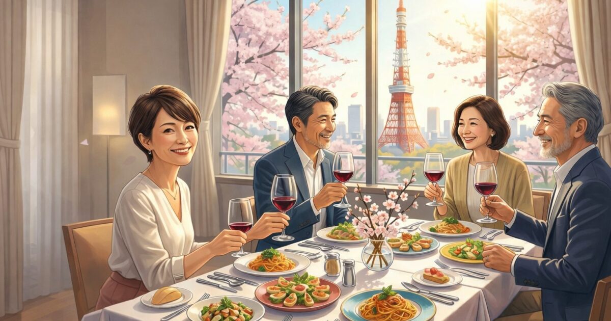 3月・4月に東京で開催される大人向け食事会イベントの日程、場所、内容、対象年齢をまとめた