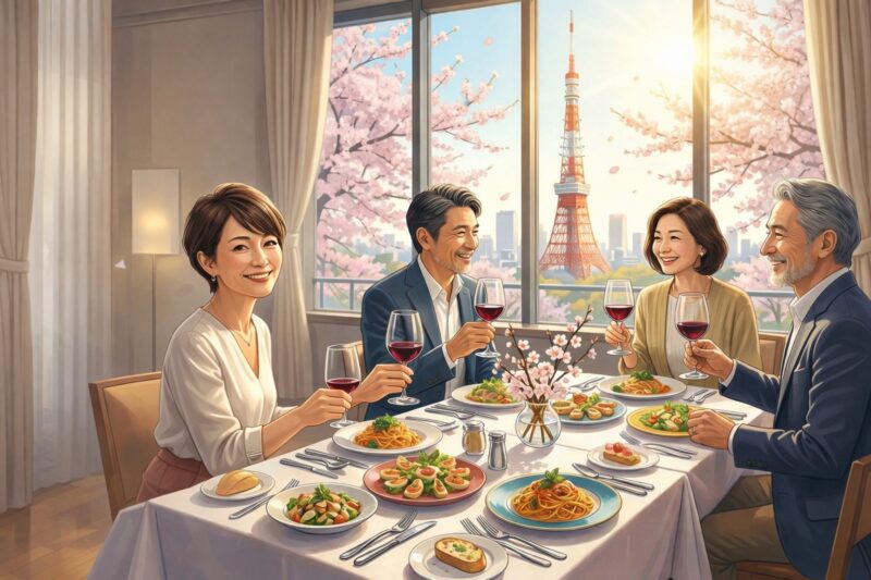 3月・4月に東京で開催される大人向け食事会イベントの日程、場所、内容、対象年齢をまとめた